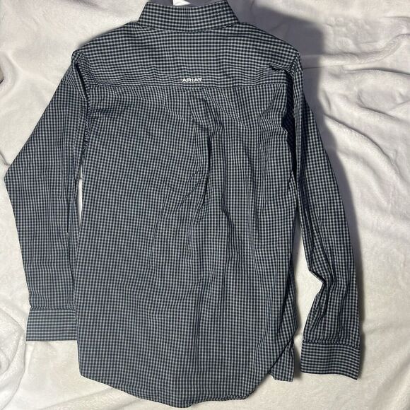 Ariat Shirt Mens Size M Pro Series Long Sleeve Button Down Blue Plaid Western - Picture 5 of 5